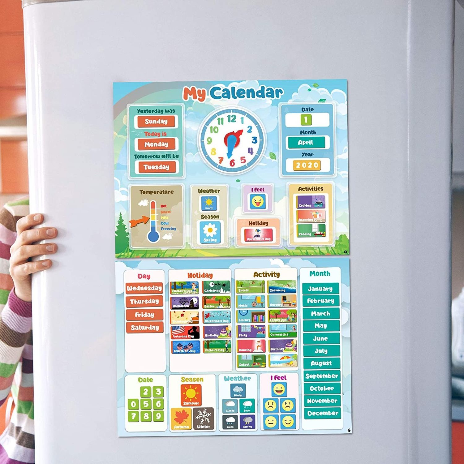 Magnetic Educational Toy My First Daily Weather Calendar for Toddlers