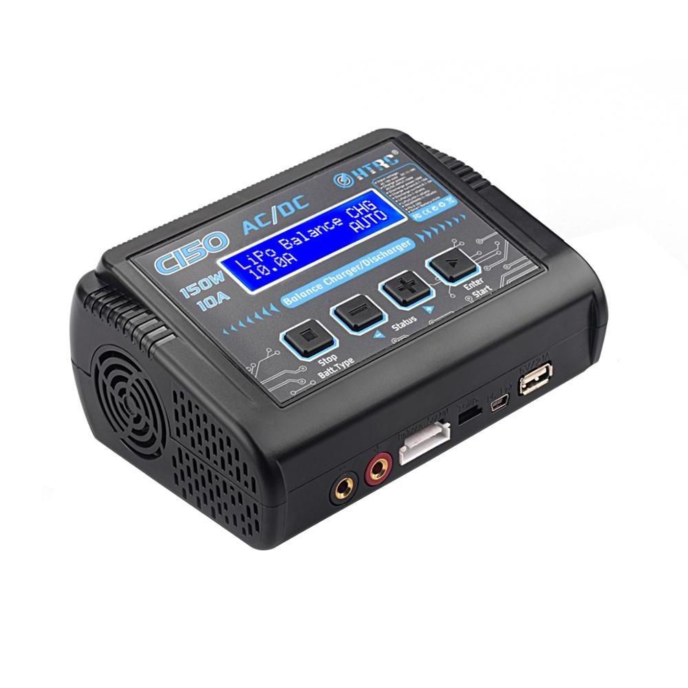 HTRC C150 150W 10A RC Lipo Battery Balance Charger for LiPo LiFe Li-ion LiHV NiCd NiMh Pb Smart Batteries(Black)