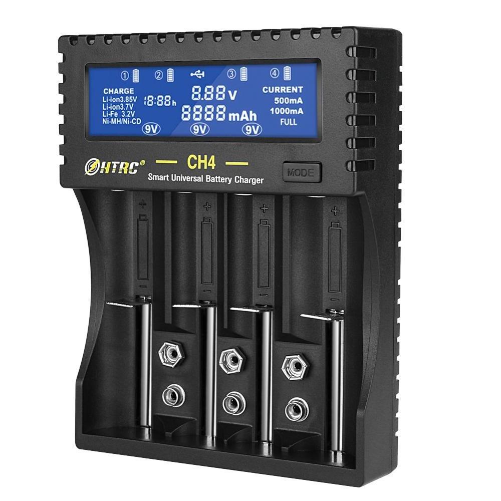 18650 Battery Charger LCD S4 Smart 9V Charger for Rechargeable Batteries Ni-MH Ni-Cd 6F22 A AA AAA Li-ion 18650 26650 26500