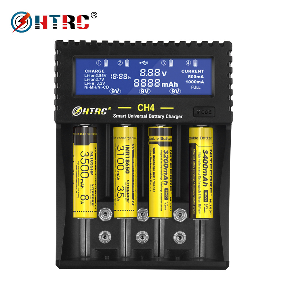 HTRC CH4 battery charger for 26650 18650 6F22 9V AA 16340 14500 Lipo Li-ion Li-fe Ni-MH Ni-CD battery charger for RC toys