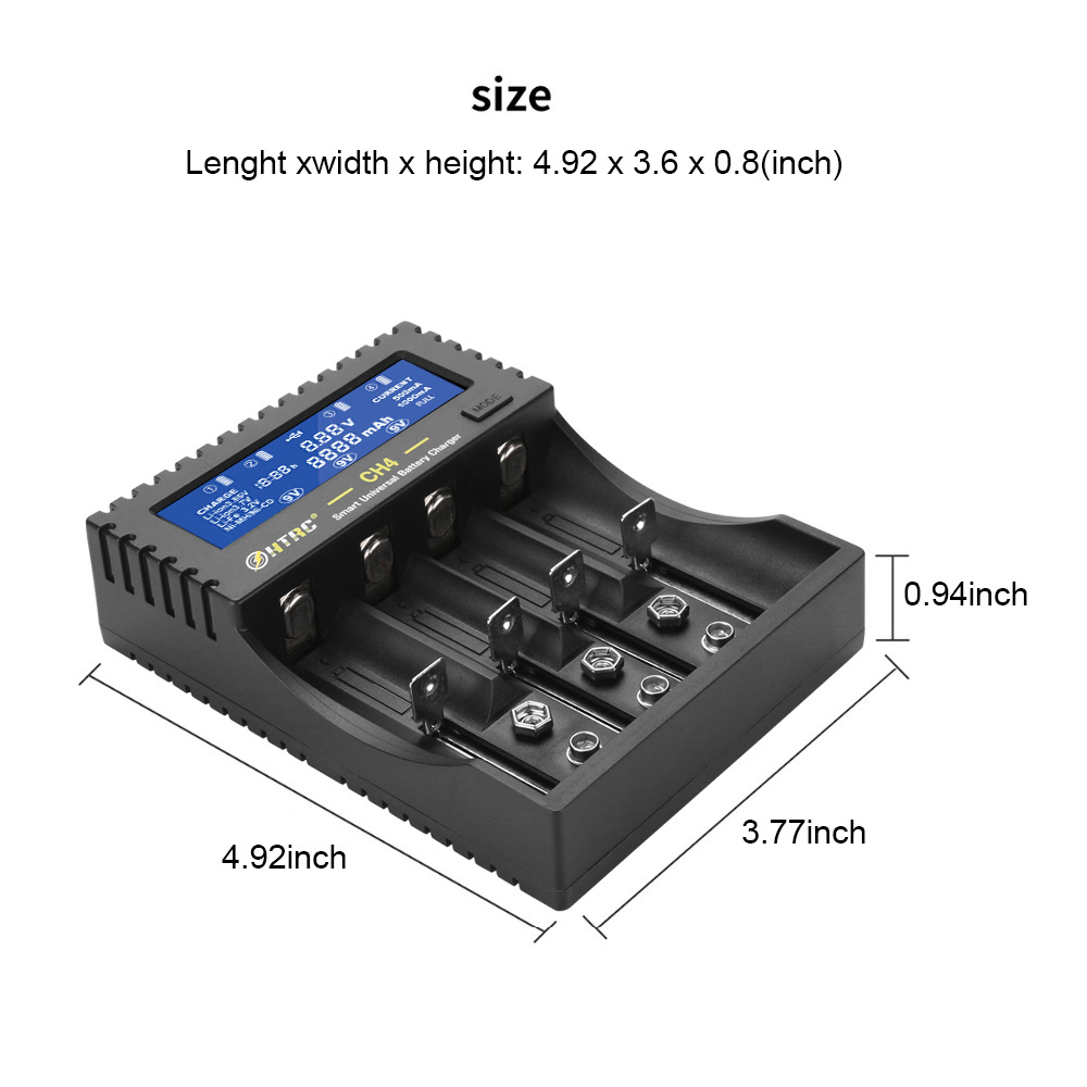 18650 Battery Charger LCD S4 Smart 9V Charger for Rechargeable Batteries Ni-MH Ni-Cd 6F22 A AA AAA Li-ion 18650 26650 26500