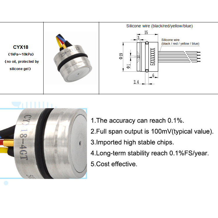 Huatian high quality piezoresistive silicon gas pressure transducer liquid pressure sensor