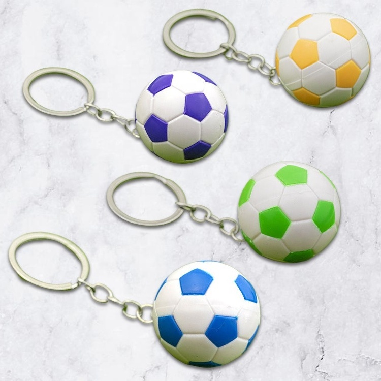 Factory Custom Pvc Football Soccer Club Team Keychains Sports Football Ball 3D Keychain