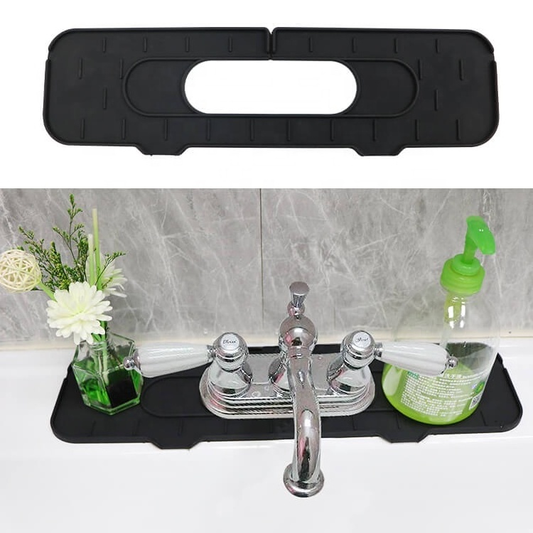 Hot Sale Large Adjustable Splash Guard Kitchen Harmless Silicone Sink Water Catcher Faucet Mat