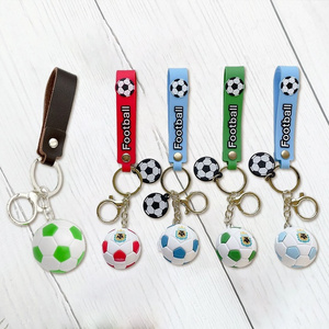 Factory Custom Pvc Football Soccer Club Team Keychains Sports Football Ball 3D Keychain