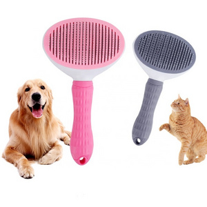 Custom Pet Dog Hair Remover Self Cleaning Brush Cat Comb Grooming Tool And Care Cat Pet Grooming Brush