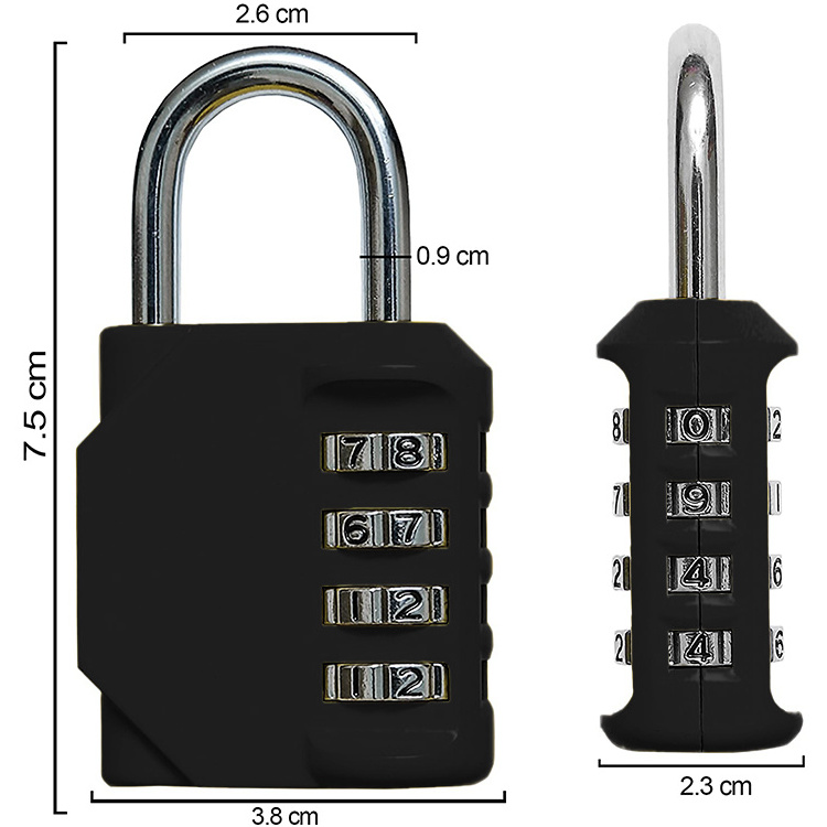 Top Security Custom Logo Gym Door School Sports Fence Luggage Lock 4 Digit Waterproof Combination Padlock for Locker