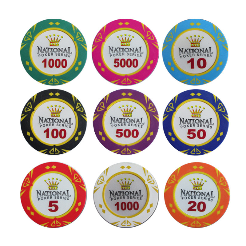 Low MOQ Custom Logo Professional Casino Ceramic Clay Poker Chips For Texas Blackjack Gambling