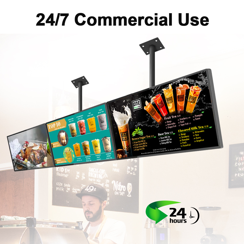 Hanging Wall Mounted HD Screen Lcd Advertising Display Electronic 43 inch Digital Menu Board for Restaurant/cafe Shop