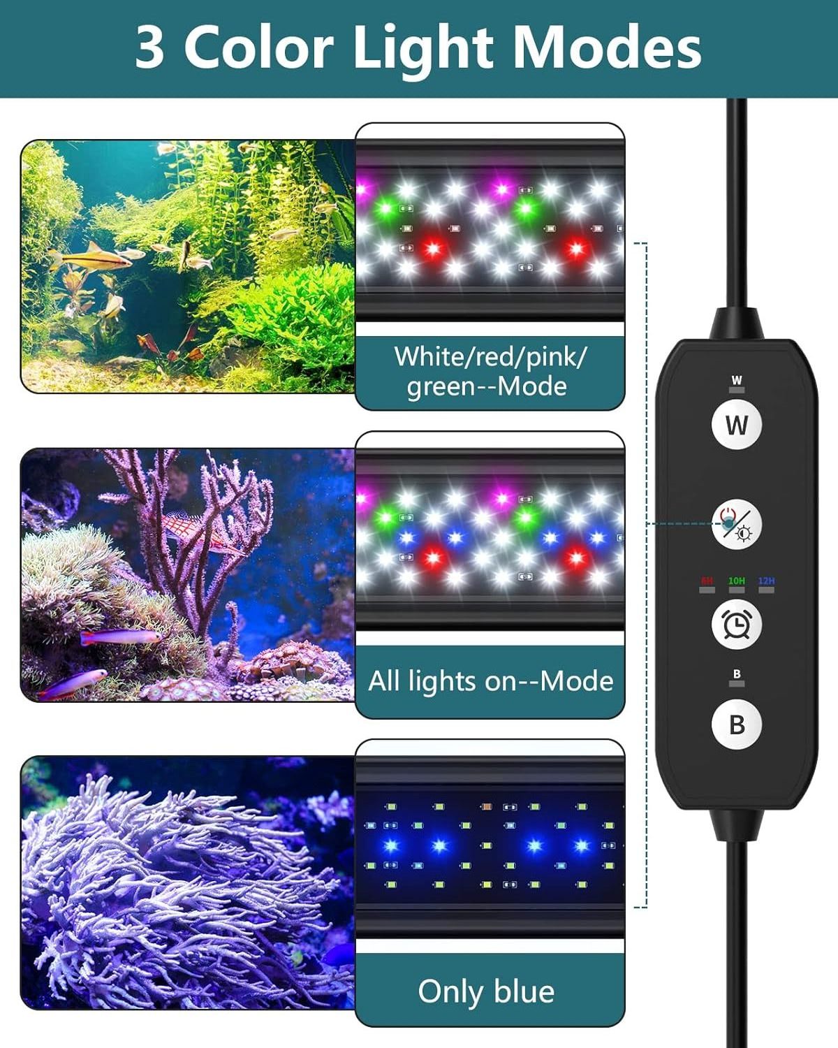 12-18 Inch Plastic Fish Tank Full Spectrum Premium Aquarium Led Light With Timer Auto Aquarium Lamp Fresh Water Light