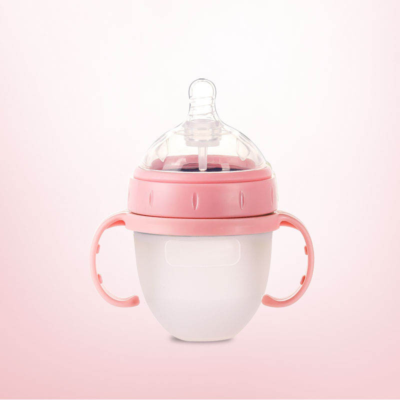 Custom Design Logo Hot Sell Bpa Free Baby Feeding Bottle 240ml Food Grade Silicone Baby Bottle