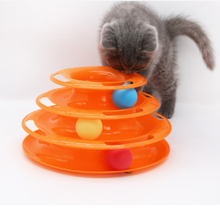 Home Kitten Play Interactive Tower Turntable Roller Balls Cat Toys Pet Accessories