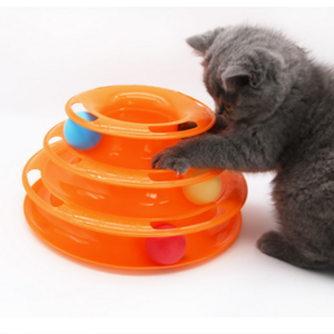 Home Kitten Play Interactive Tower Turntable Roller Balls Cat Toys Pet Accessories