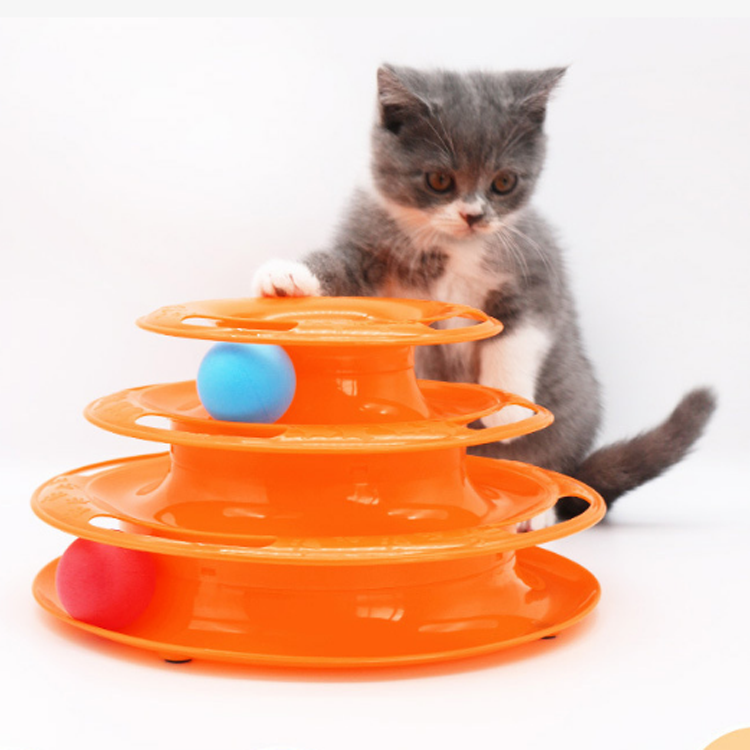 Home Kitten Play Interactive Tower Turntable Roller Balls Cat Toys Pet Accessories