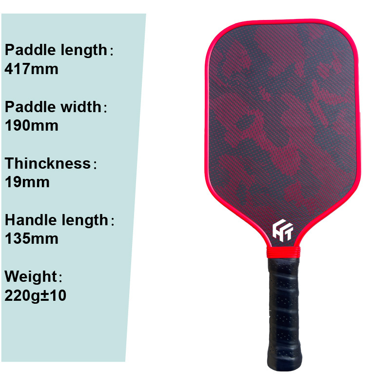 Red Camo kevlar carbon fiber high Quality Outdoor  Carbon Fiber USAPA Approved Pickleball Paddle