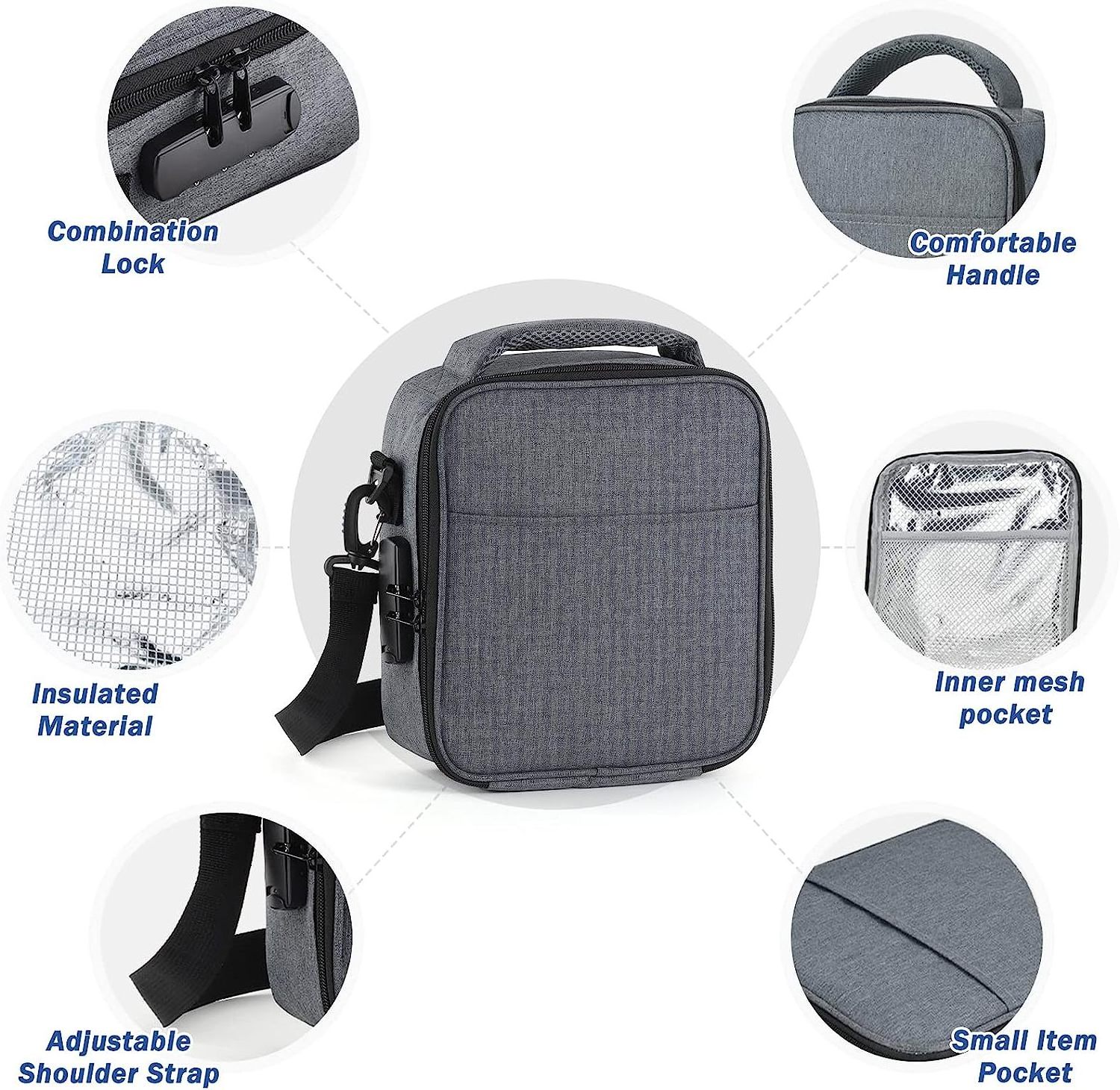 Removable lock Individual odor-proof bag  Reuse leak-proof cooler bag   portable  insulated lunch bag