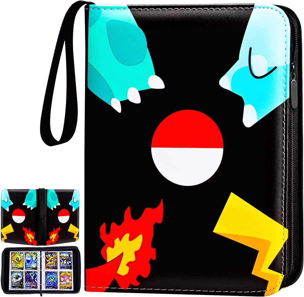 apply to pokemon cards Card Collector Album Holder With Zipper Carrying Case Book Folder Organizer