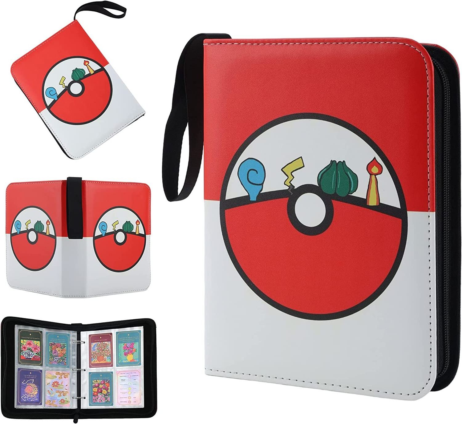 apply to pokemon cards Card Collector Album Holder With Zipper Carrying Case Book Folder Organizer