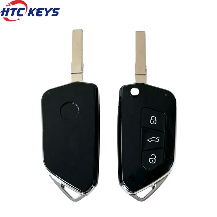 Good quality 3 button modified flip key shell for v-w car key case