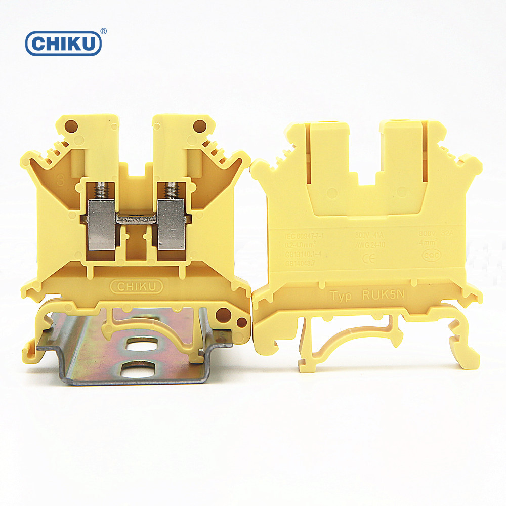 RUK 5N 41A terminal block 4mm din rail terminals electric wire connector