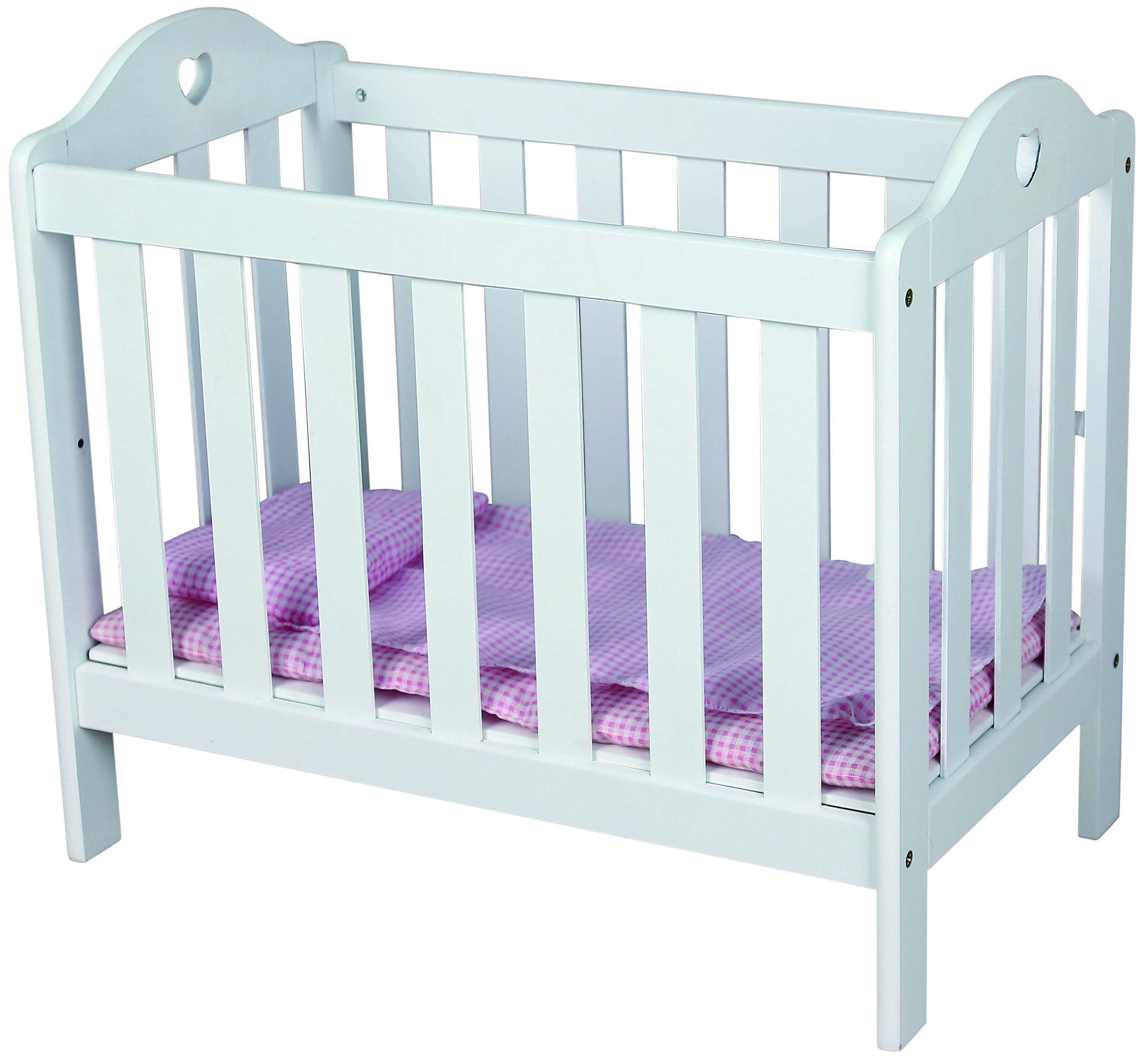 wooden baby doll cot an cribs with meniscus design