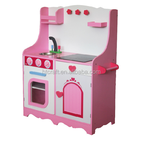 113*100*32cm Refrigerator And Cabinets Wooden Play Kitchen For Kids Above 3 Years Old, With ABS Toy Kitchen Play Set