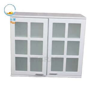 Grid Double-doors Wall Mounted Cabinet, Cupboard Storage Unit/Frosted Glass Wall Mouted Cabinet