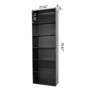 USA drop shipping available free standing wooden bookcase & bookshelves 3 days arrival wooden black wall bookshelf