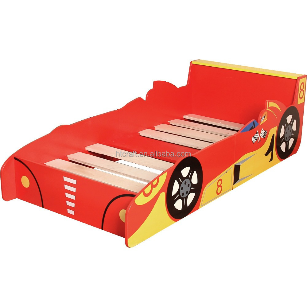 HT-SCSB01 Latest kids bedroom furniture wooden bed cool beds for sale in racing car shape