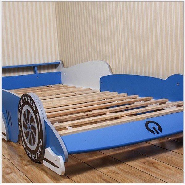 Fantastic Blue Children Car Bed, 190*90CM Mattress Wooden Kid Car Bed With High Quality