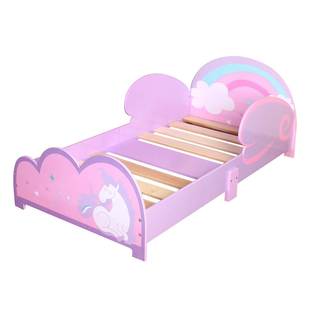 2021 new design non toxic environmental unicorn wood toddler bed for 140cm mattress cute children bed for princess furniture