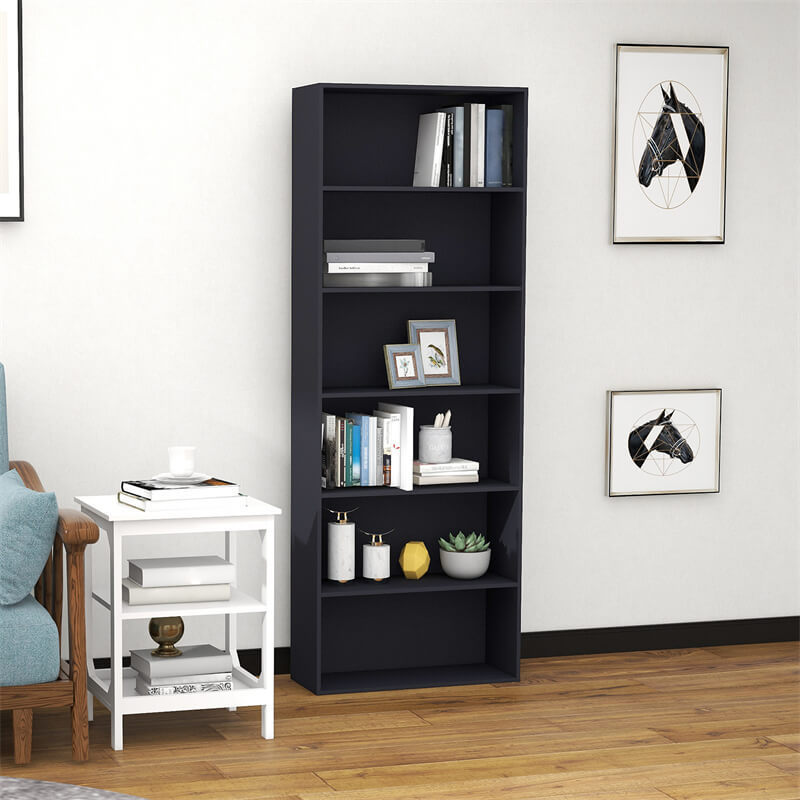 USA drop shipping available free standing wooden bookcase & bookshelves 3 days arrival wooden black wall bookshelf