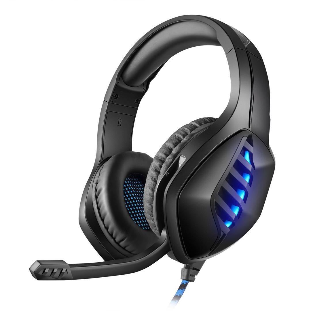 J1 Noise Canceling Gaming Headset Mute Control RGB LED Light 7.1 Surround Sound gamer headphone with mic for PS4 Xbox PC