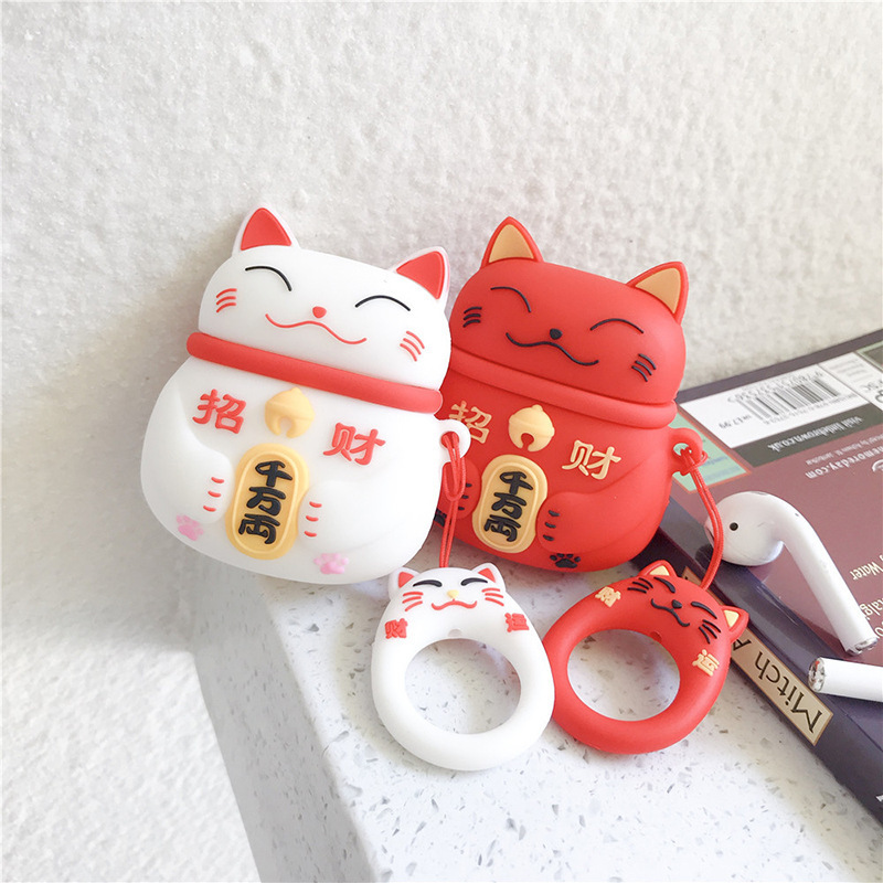 2019 lovely cat case for  airpod 2 case silicon waterproof Japanese cat cartoon cover for airpods case