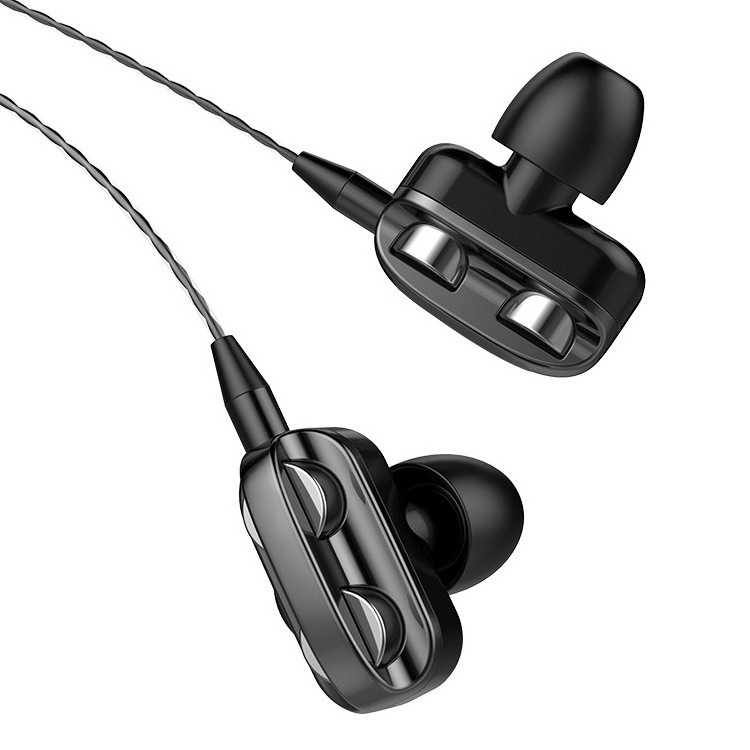 Wired Headphones Stereo Bass 3.5mm Plug Button Control Earphones With Mic Headset Earbuds for Mobile Phone PC Computer