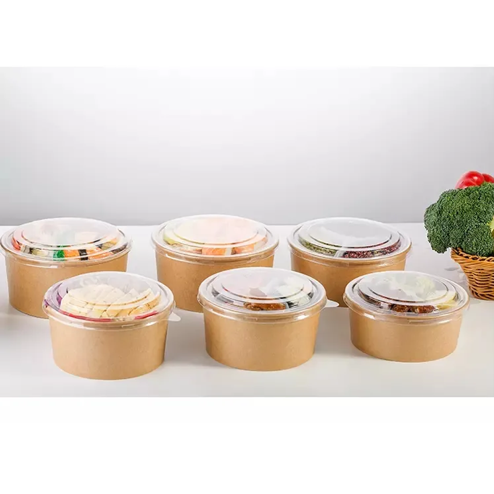 Biodegradable Eco friendly food grade salad plates wholesale round paper bowl