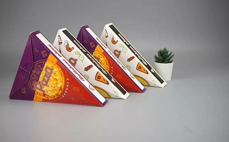 Slice Single Kraft Paper Meat Pie Fast Food Packaging Triangle Custom Pizza Box With Logo