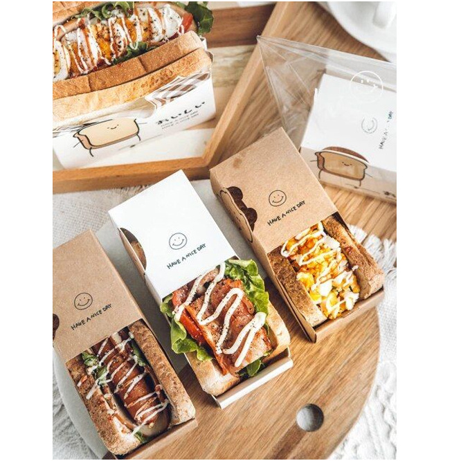 Disposable Waffle Stick Take Away Hot Dog Fast Food Packaging Burger Box