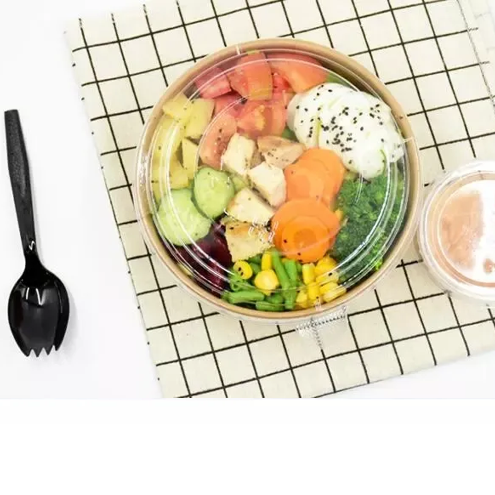 Biodegradable Eco friendly food grade salad plates wholesale round paper bowl