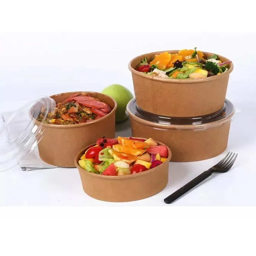 Biodegradable Eco friendly food grade salad plates wholesale round paper bowl