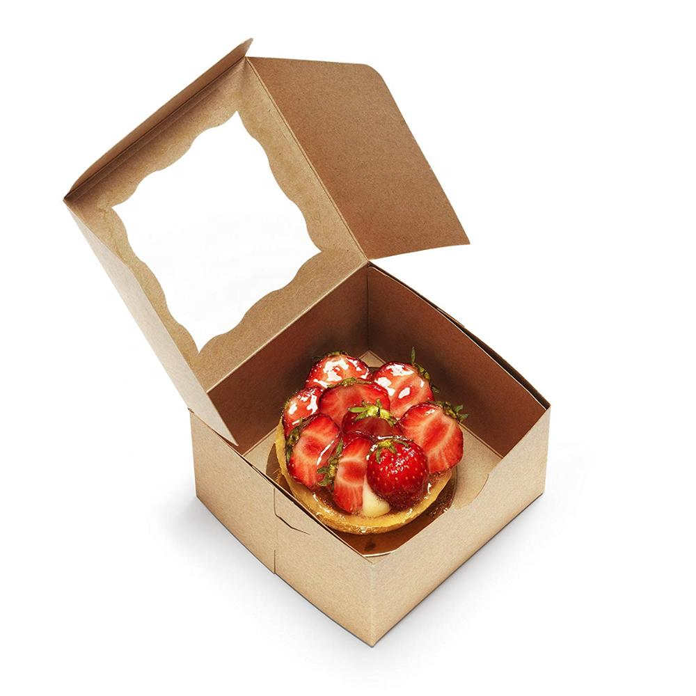 Wholesale Price White Food Grade Bakery Corrugated Paper Packaging Sweet Cup Cake Box With Base Tray