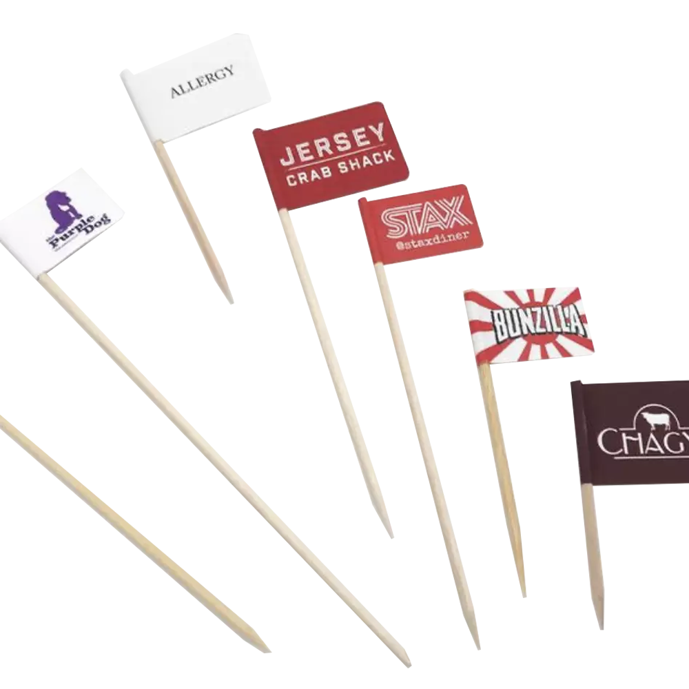 Manufacturer Food Decorate Custom Logo Sandwich Toothpicks Burger Flags For Party