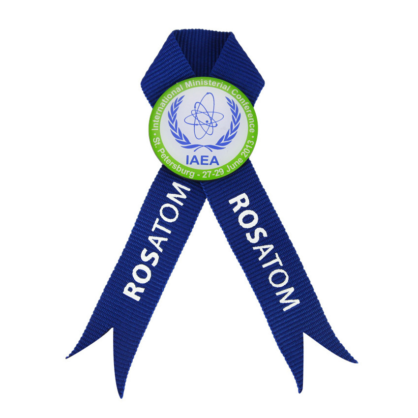 custom metal enamel printed ribbon lapel pin award badge