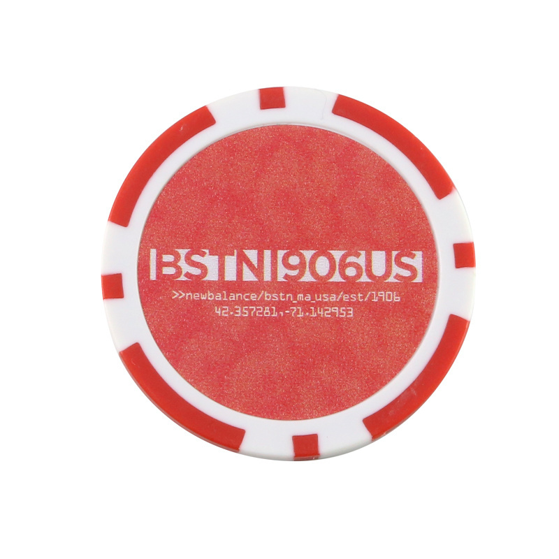 14g-clay 3-Tone Monte Carlo poker chip with Golden Trim Sticker