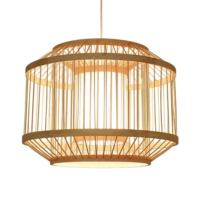 Wholesale Basket Bamboo Pendant Light Rattan Chandelier Lights with Handmade Woven shade for Home Decor Light Fixtures