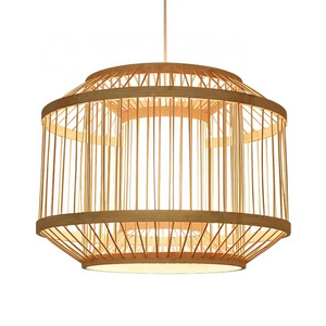 Wholesale Basket Bamboo Pendant Light Rattan Chandelier Lights with Handmade Woven shade for Home Decor Light Fixtures