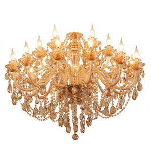 HITECDAD Maria Theresa Luxury amber crystal chandelier  for living room club lobby villa  ceiling pendant light