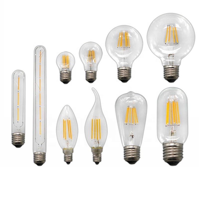 HITECDAD Led G95 G125 filament bulb 2W 4W 6W 8W 10W 12W E27 E26 2200K 2700K dimmable led glass bulb