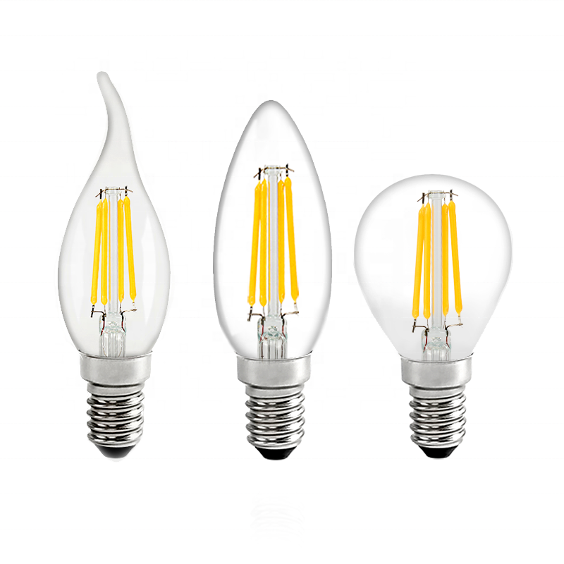 HITECDAD Led filament bulb 2W 4W 6W E12 E14 dimmable led glass bulb CE standard suitable for chandelier