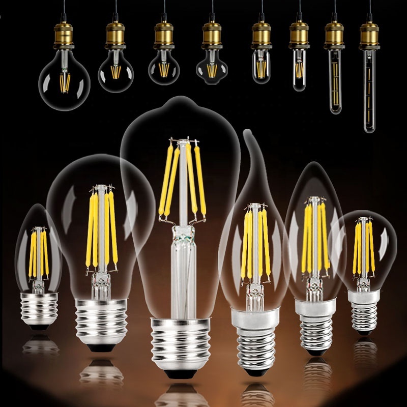 HITECDAD Led filament bulb 2W 4W 6W E12 E14 dimmable led glass bulb CE standard suitable for chandelier